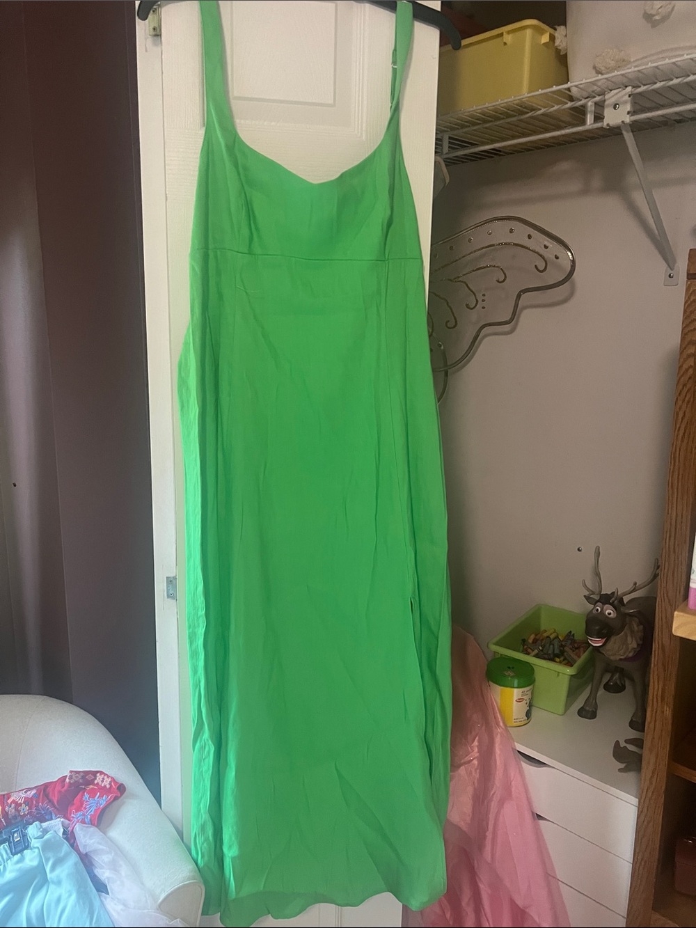 ANTONIO MELANI Bright Green Maxi Slip Dress